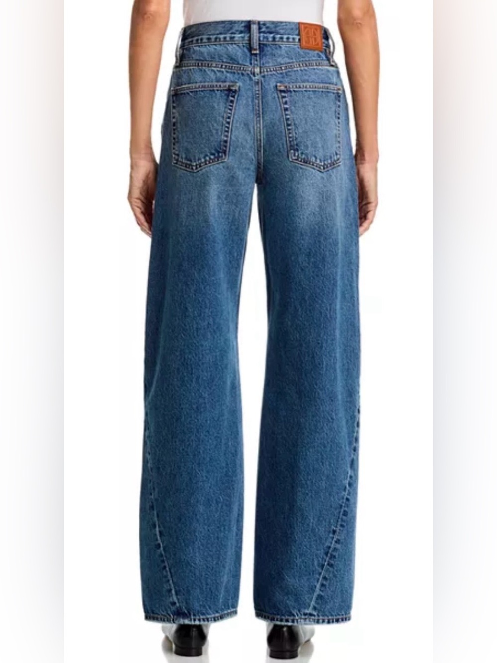 Anine Bing Brie Wide-Leg High-Rise Blue Denim Jeans, brand new with tags - Picture 2 of 6